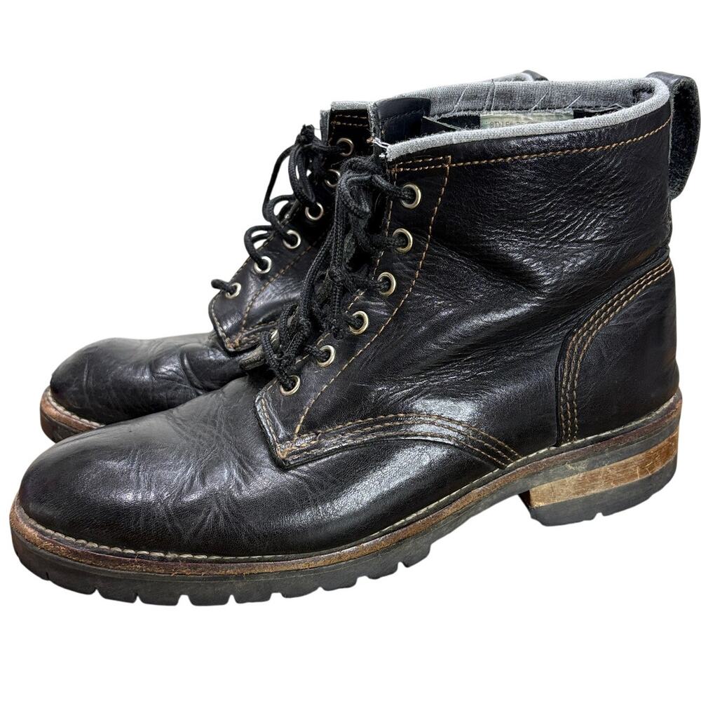 Redhead Size 9.5 Boots Oil Resistant Black Leather Lace-up Chukka Chunky Sole